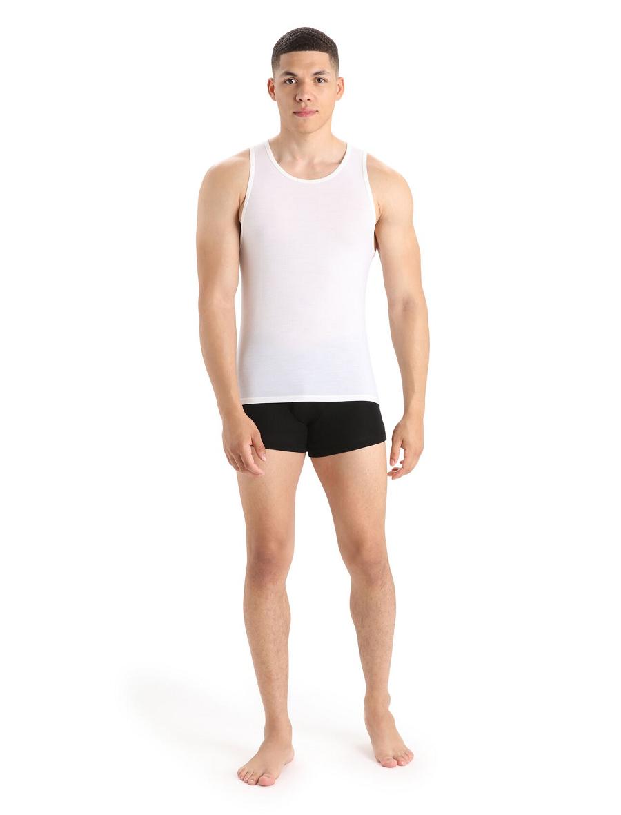 Men's Icebreaker Merino Anatomica Tank Top Underwear Snow | CA 1661LISH